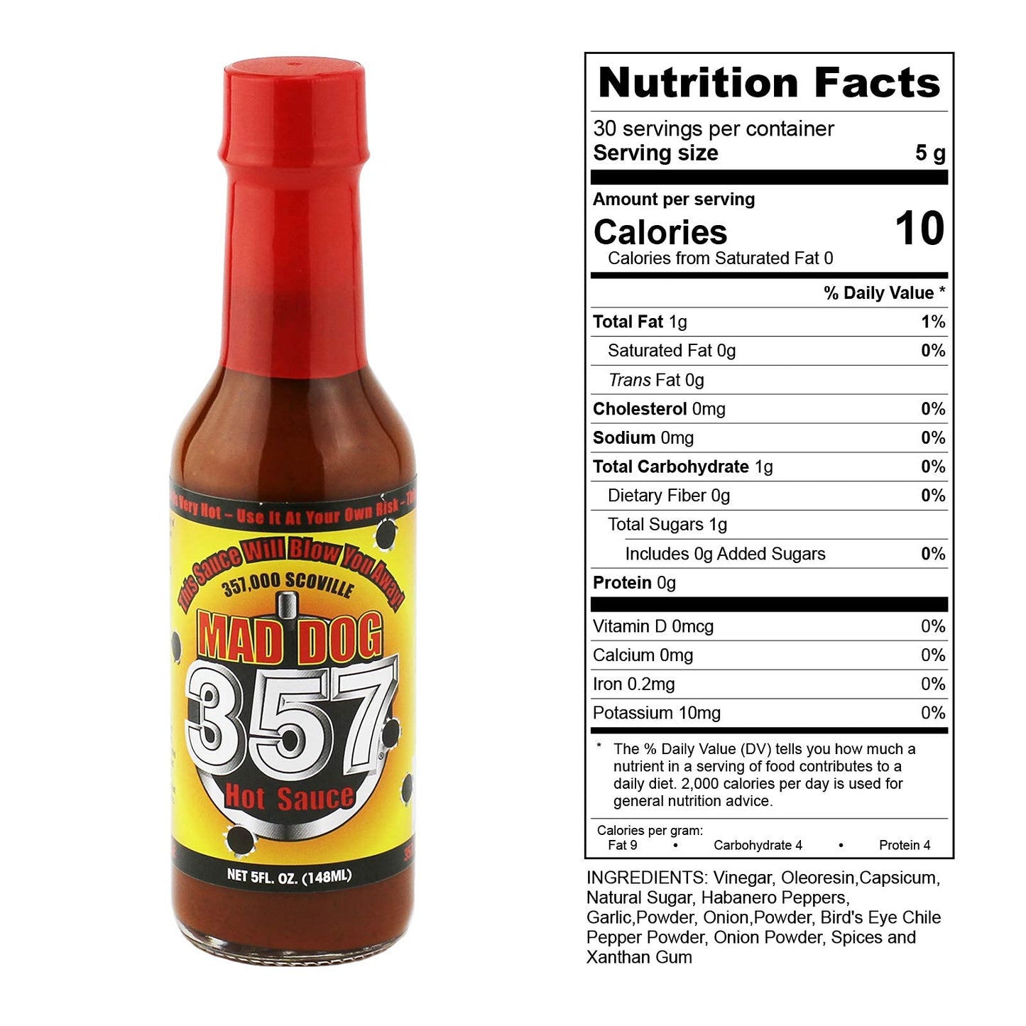 Mad Dog 357 Hot Sauce, 357,000 Scoville, 5 oz