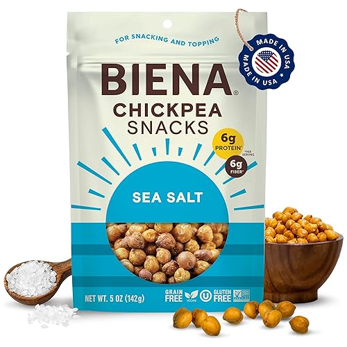 Biena Foods, Sea Salt Roasted Chickpea Snack, 5 Ounce