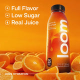 Aurora Orange Juice Drinks by Loom, Low Sugar Juice, Real Fruit, No Added Sugar, Healthy Hydration, 30 Calories, Non-GMO, 12 oz bottles, 12 pack