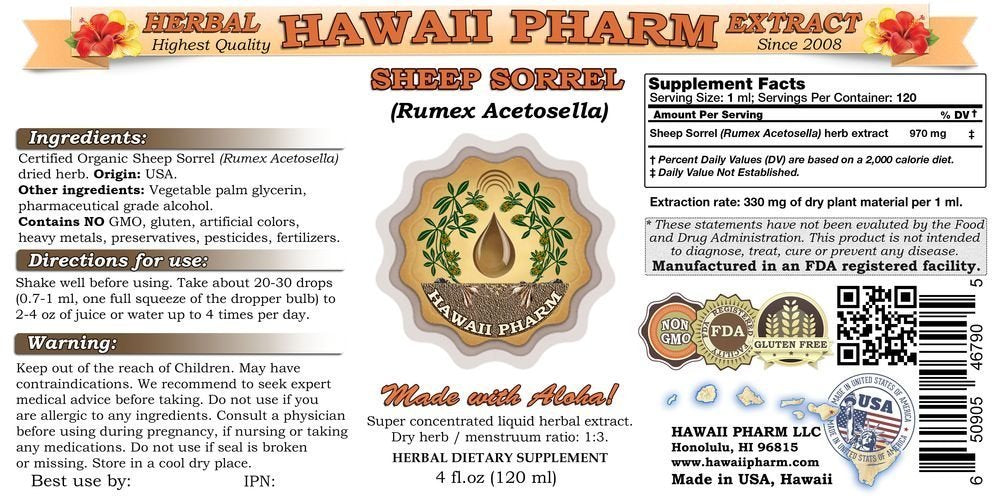 Sheep sorrel (Rumex acetosella) Liquid Extract 4 fl.oz