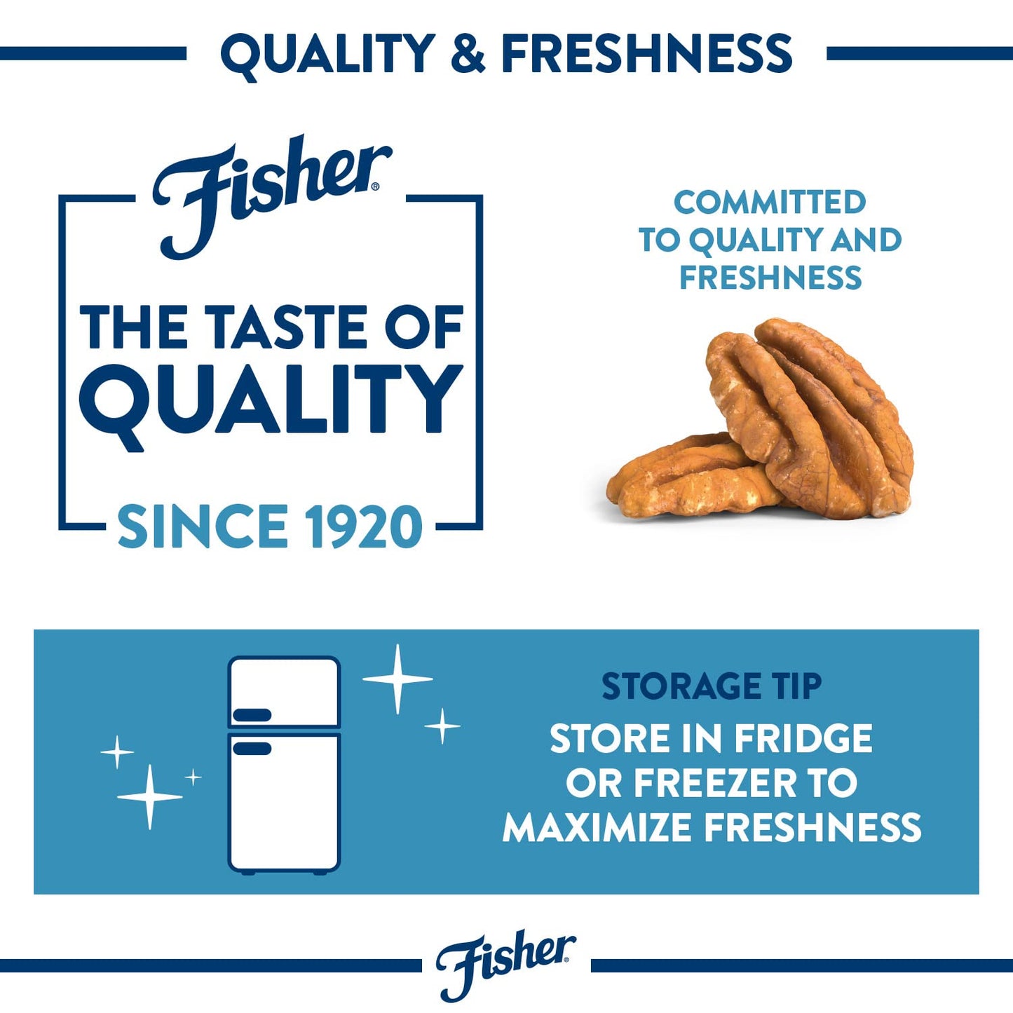 Fisher Chef's Naturals Honey Roasted Chopped Pecans 10oz Resealable Bag, Sweet and Salted Nuts for Cooking, Baking & Snacking, Snacks for Adults