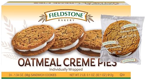 Fieldstone Bakery Oatmeal Creme Pie -- 192 per case.