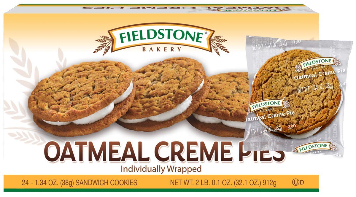 Fieldstone Bakery Oatmeal Creme Pie -- 192 per case.