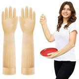 Coson home Long Rubber Dishwashing Cleaning Gloves, Elbow Length for Dishes Household Kitchenware Washing 17.8 Inches (M)