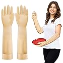 Coson home Long Rubber Dishwashing Cleaning Gloves, Elbow Length for Dishes Household Kitchenware Washing 17.8 Inches (M)