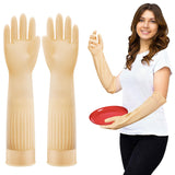 Coson home Long Rubber Dishwashing Cleaning Gloves, Elbow Length for Dishes Household Kitchenware Washing 17.8 Inches (M)