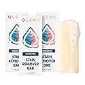 QLEAN Stain Remover Bar for Clothes (3-Pack) - Plant-Based Laundry Stain Stick, Removes Grease Wine Coffee Blood & Grass Stains, Non-Toxic
