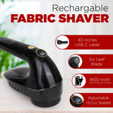Smartek Rechargeable - Fabric Shaver for Clothes - Lasts for Hours Between Charges - 2-Speeds with High and Low Lint Shaving Modes - Built-in LED