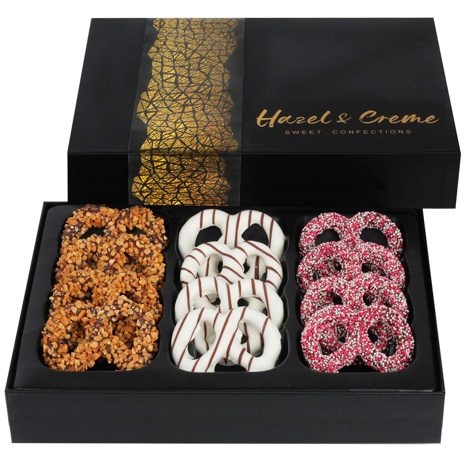 Father's Day Pretzel Gift Basket - Kosher Chocolate Covered Pretzels - Gourmet Basket Filler - Anniversary, Corporate, Birthday, Holiday, Employee