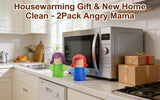 MAGIKON 2-Pack Angry Mama Microwave Steam Cleaner - Cleans & Disinfects with Vinegar & Water for Kitchen, Office & Dorm (Green & Blue)