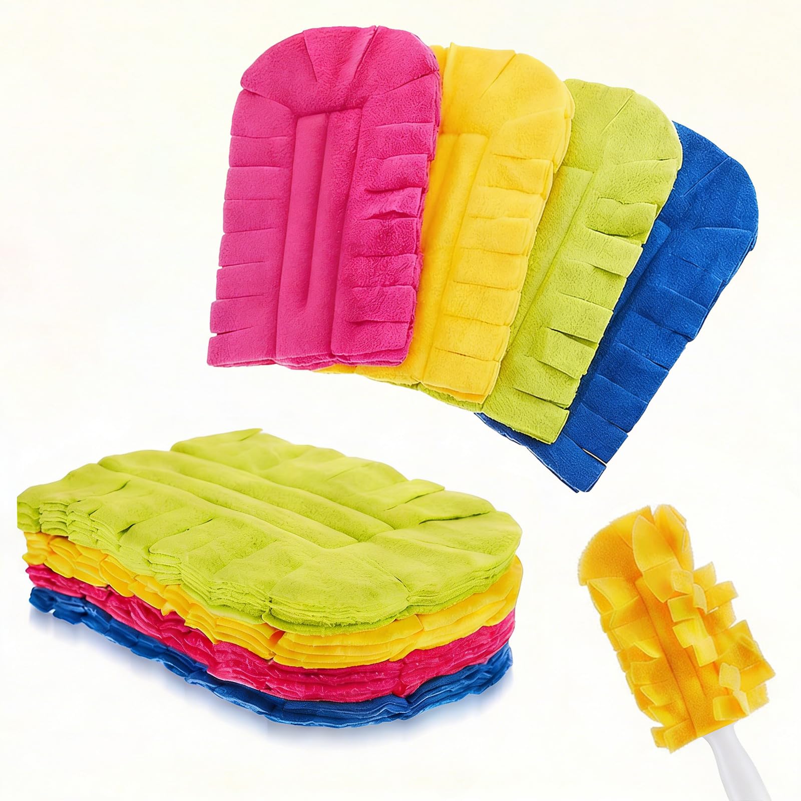 Pjsrsdaee 2026 New 360° Electrostatic Duster Refills, Washable Reusable Microfiber Fleece Pads for Home & Pet Hair Blinds, Car, Furniture, Fans