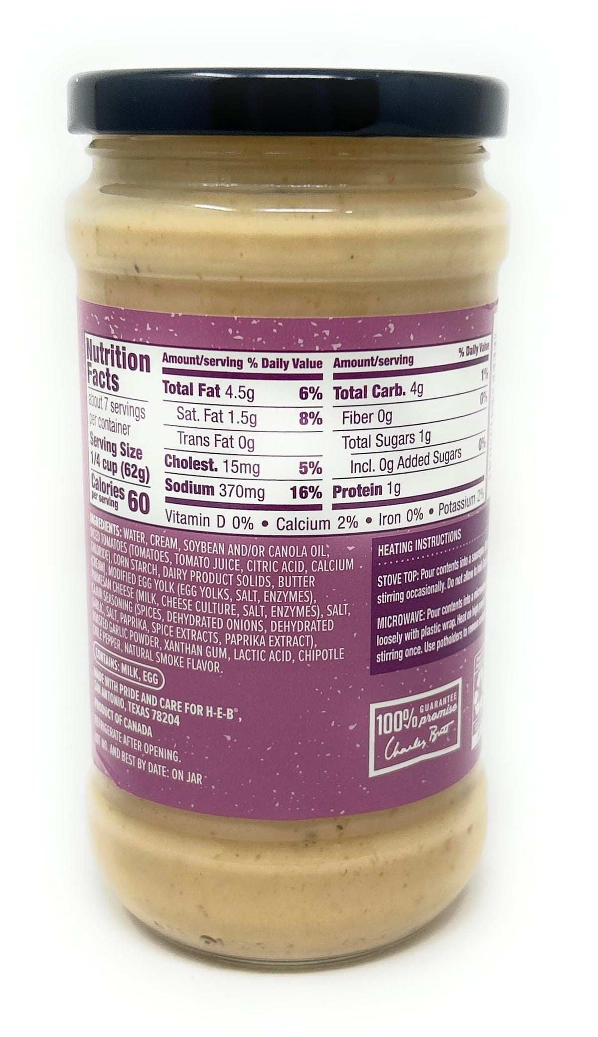 H-E-B Saucy Spicy Cajun Alfredo Pasta Sauce 15oz - 1 glass jar