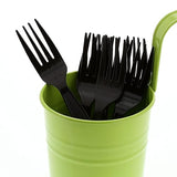 AmerCareRoyal Medium-Heavy Weight Unwrapped Disposable Polystyrene Plastic Forks for Restaurants and Catering, Black, Pack of 1000