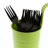 AmerCareRoyal Medium-Heavy Weight Unwrapped Disposable Polystyrene Plastic Forks for Restaurants and Catering, Black, Pack of 1000