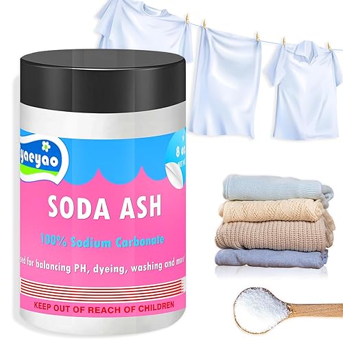 Eyaeyao Pure Washing Soda, 8 oz (226g) - Natural Sodium Carbonate, Laundry Booster, Soda Ash, Multipurpose Cleaner, Water Softener, Stain Remover (8