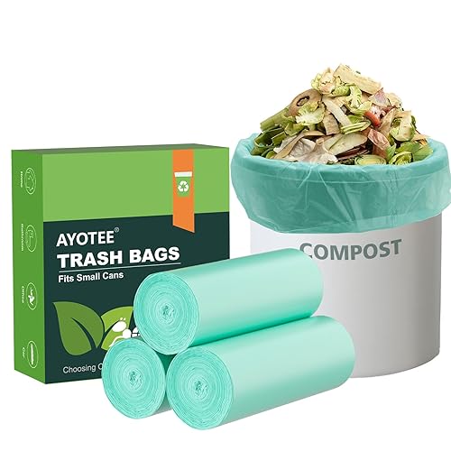75 Counts AYOTEE Mini Garbage Bags, 1.2 Gallon Small Compostable Trash Bags, Small Garbage Bags for home, Fit 4.5 or 5 Liter Bathroom Wastebasket Can