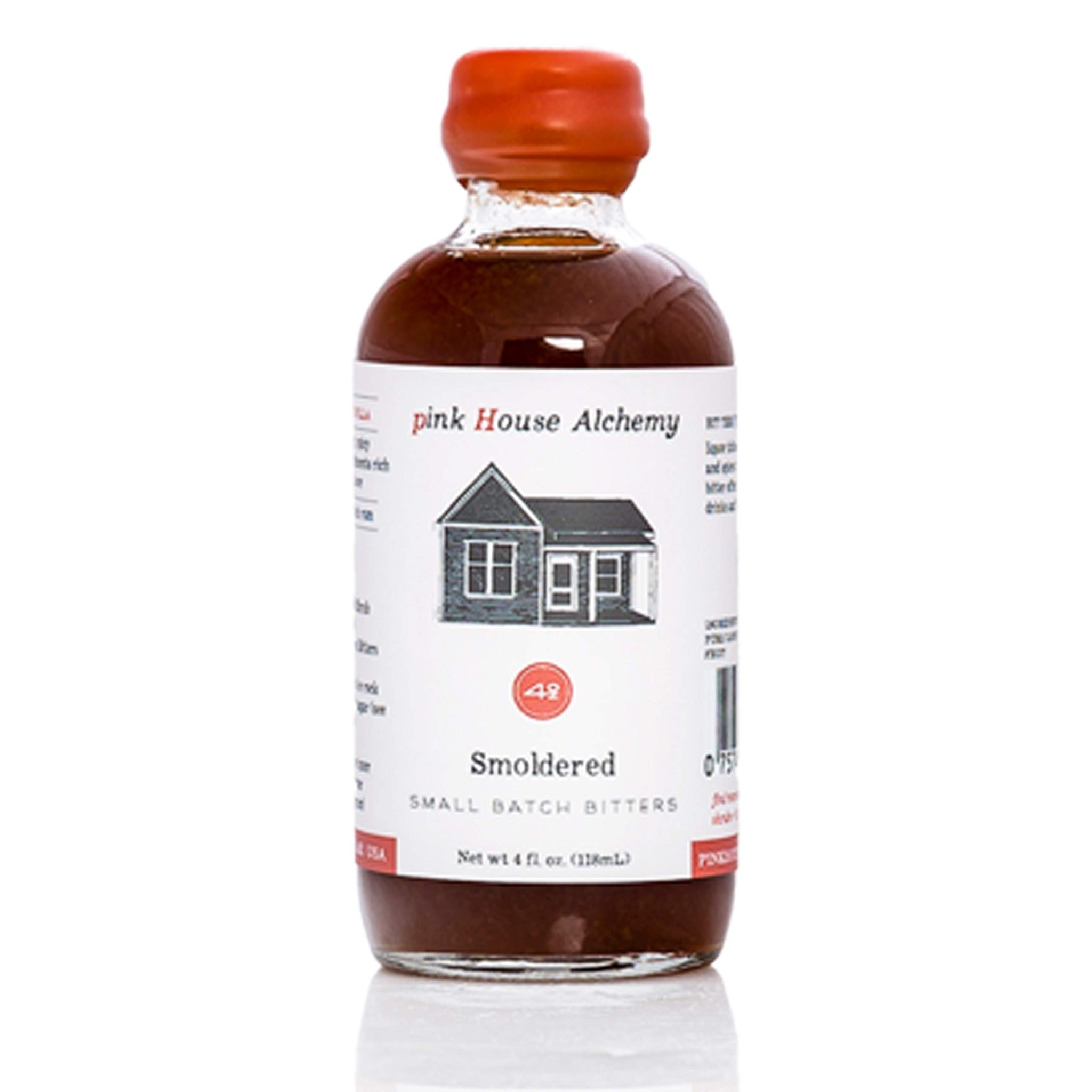 Pink House Alchemy Smoldered Cocktail Bitters, 4 oz, Handcrafted Smoky Aromatic Drops, Adult Beverage & Campfire-Inspired Drinks, All-Natural