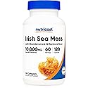 Nutricost Irish Sea Moss Extract 120 Capsules for 60 Servings Per Bottle - with Bladderwrack & Burdock Root, Vegan, GMO-Free