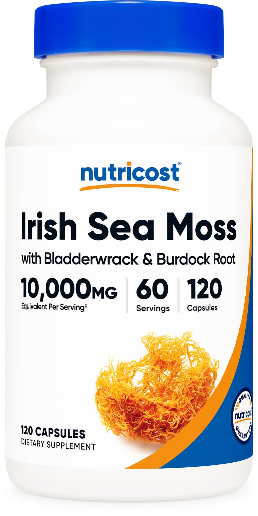 Nutricost Irish Sea Moss Extract 120 Capsules for 60 Servings Per Bottle - with Bladderwrack & Burdock Root, Vegan, GMO-Free