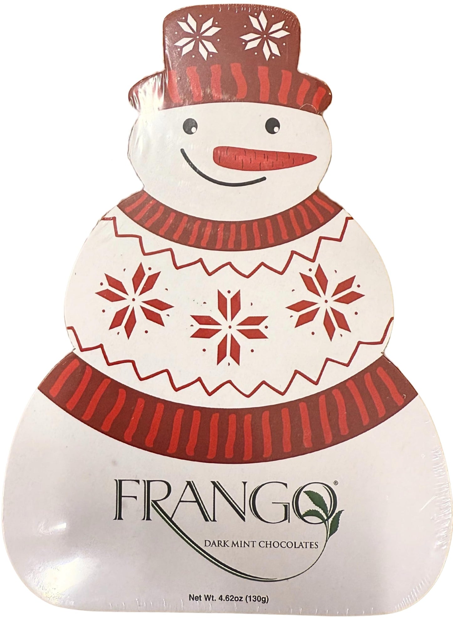 Frango Dark Mint Chocolates Snowman Gift Box - 4.62 oz (130g) - Limited Edition Holiday Chocolate - Classic Chicago Mint Truffles
