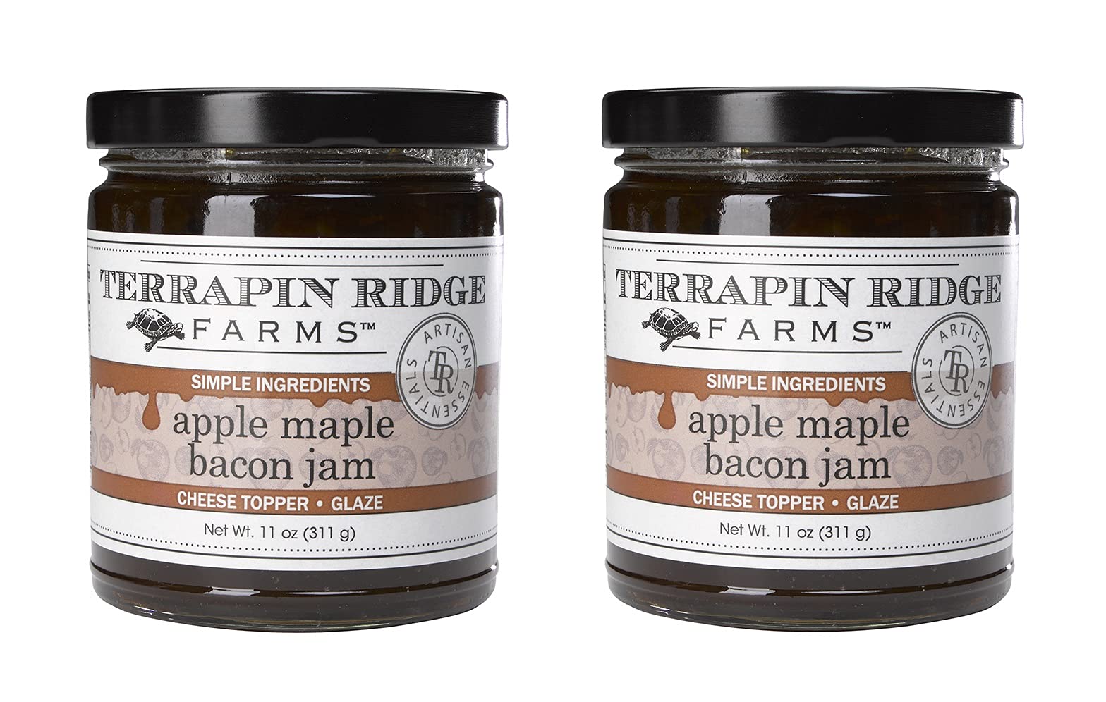 Terrapin Ridge Farms Apple Maple Bacon Jam - Sweet & Savory Jam with Apples, Maple, Bacon, Cinnamon, and Butter - Perfect for Cheese, Glazes, and More