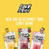 SOUR STRIPS Tropical Mango Flavored Candy | Deliciously Chewy Belts Vegetarian Candies, 12 per Pack, 2 Pack