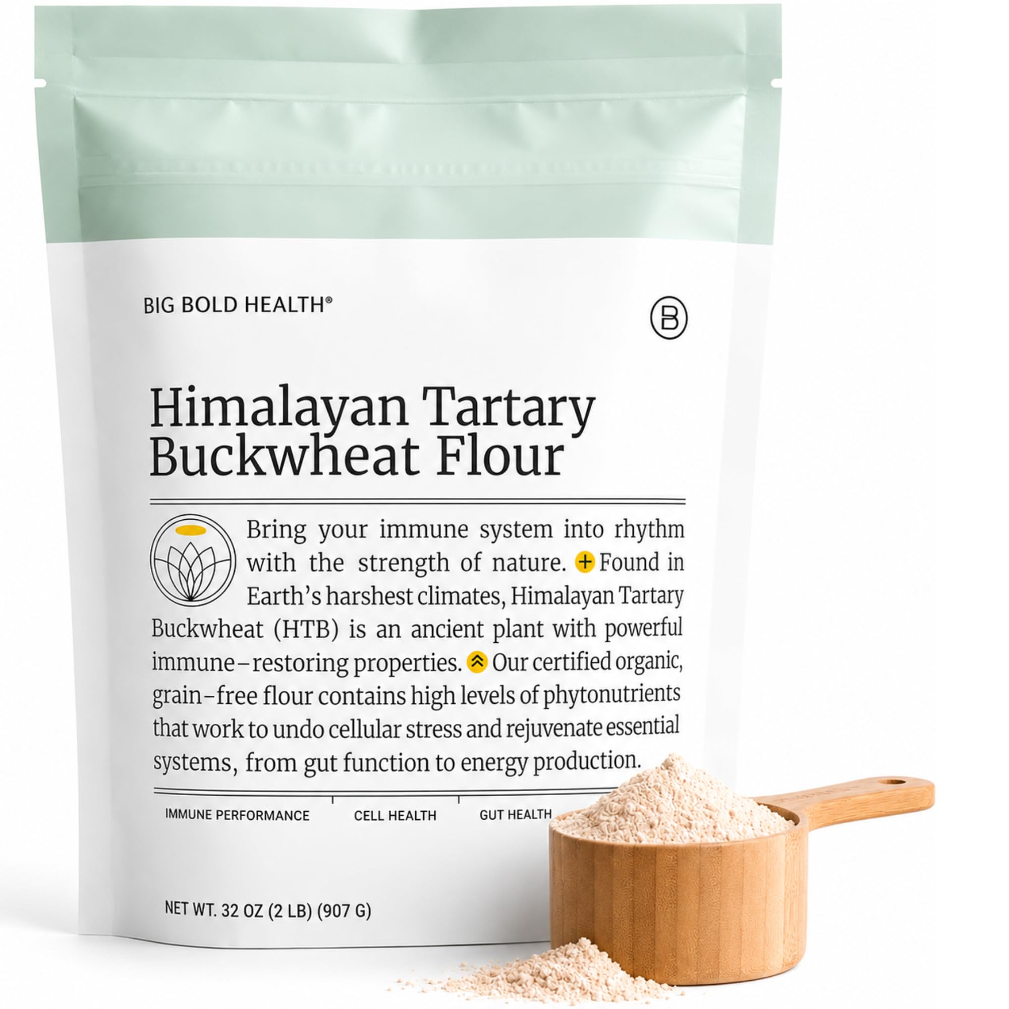 BIG BOLD HEALTH Organic Himalayan Tartary Buckwheat Flour - Gluten Free | Rich in Polyphenols & Antioxidants | 100% USDA Organic Grain-Free Flour |