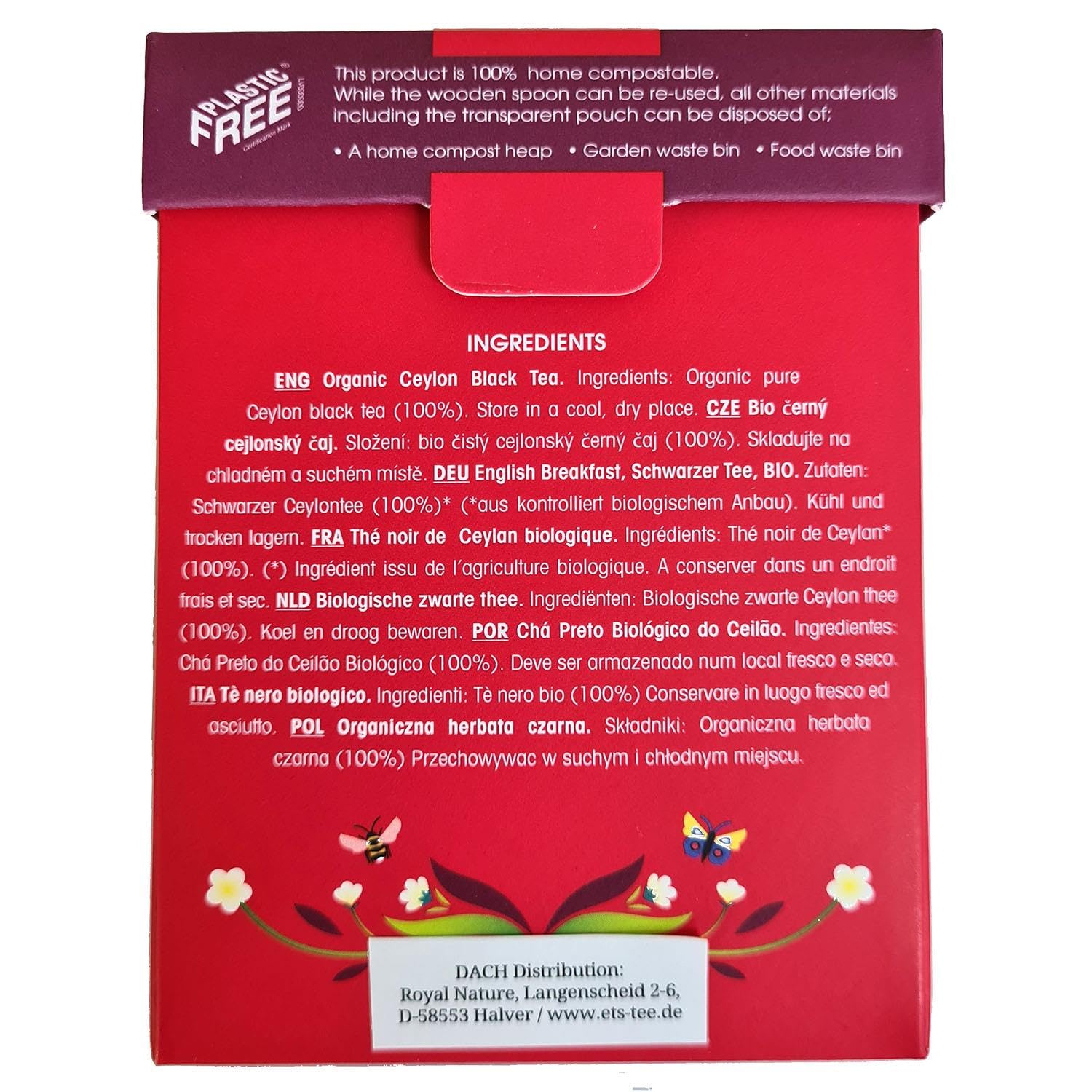 English Tea Shop Organic Fairtrade English Breakfast - 80g Whole Leaf Tea Pack, 80g