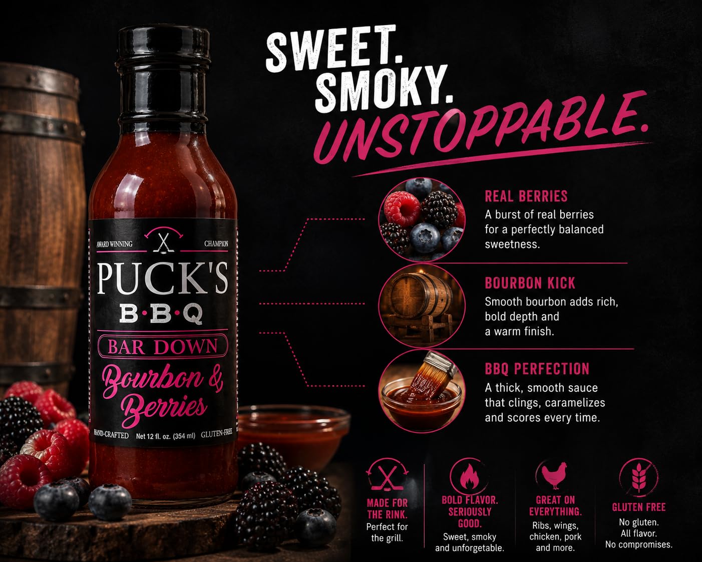 Puck's BBQ Bar Down Bourbon & Berries BBQ Sauce