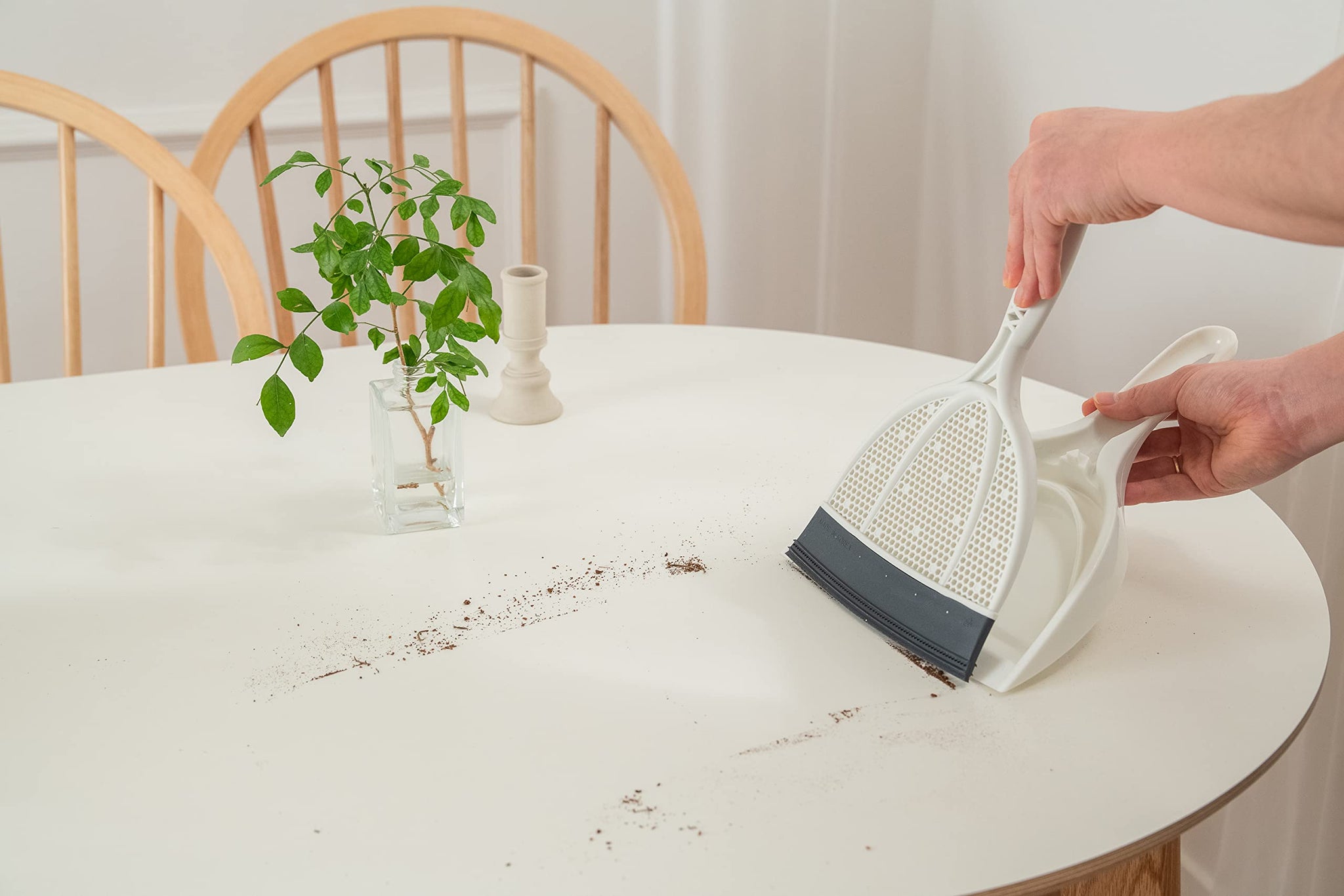Broombi Silicone Handheld Brush & Dustpan Set - All Smooth Surface Squeegee Sweeper - Ideal for Pet Hair Removal, Wet and Dry Use to Maximize Clean-Up