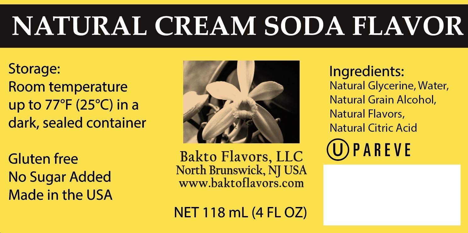 Bakto Flavors Natural Cream Soda Flavor, 4 Fluid Ounces