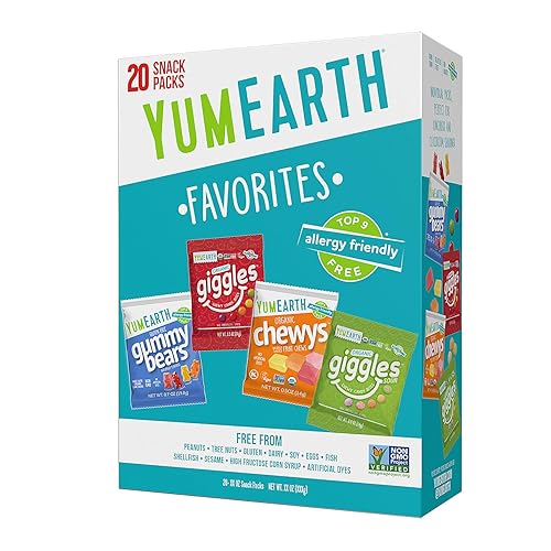 YumEarth Organic Candy Favorites Snack Packs - 11 oz. - 20 Pieces - Assorted Fruit Flavors