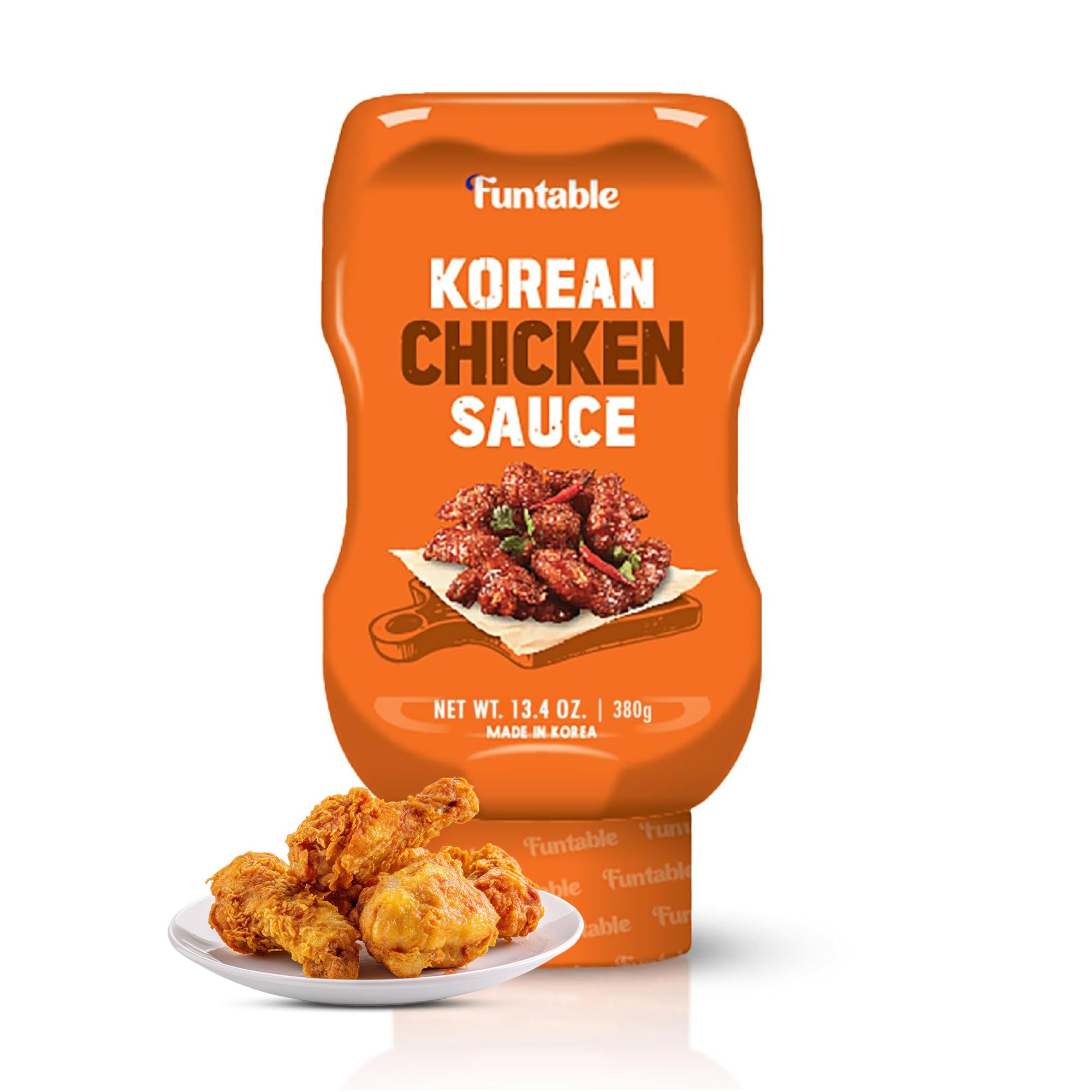 Funtable Delicious Korean Chicken Sauce (13.4 oz, Pack of 1) - Authentic Korean Flavor, Sticky & Tangy Sauce. Ideal for Fried Chicken, Nuggets