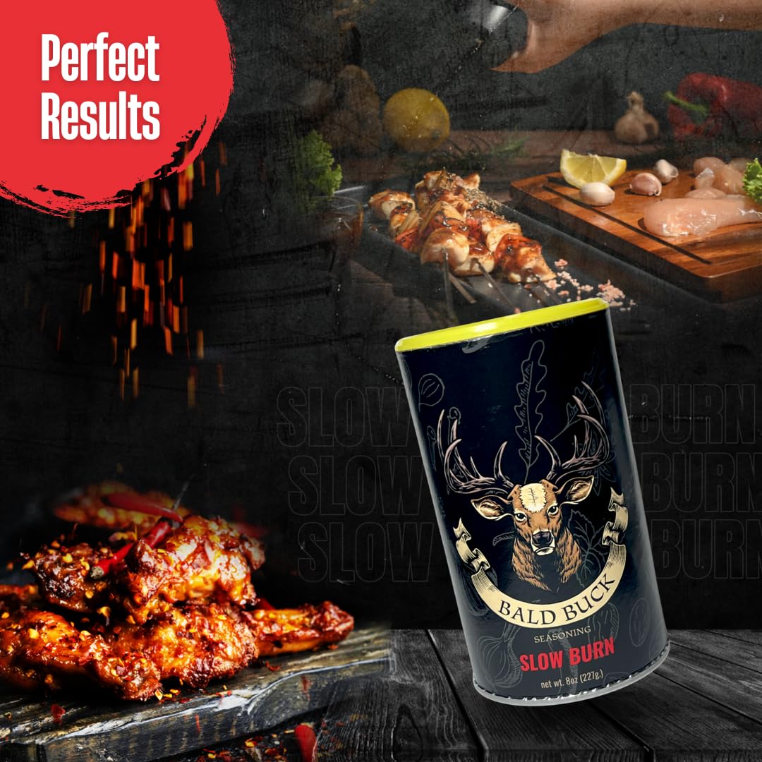Bald Buck Seasoning: Bold Taste & Slow Burn Combo (Pack of 3) (Slow Burn Pack of 3)