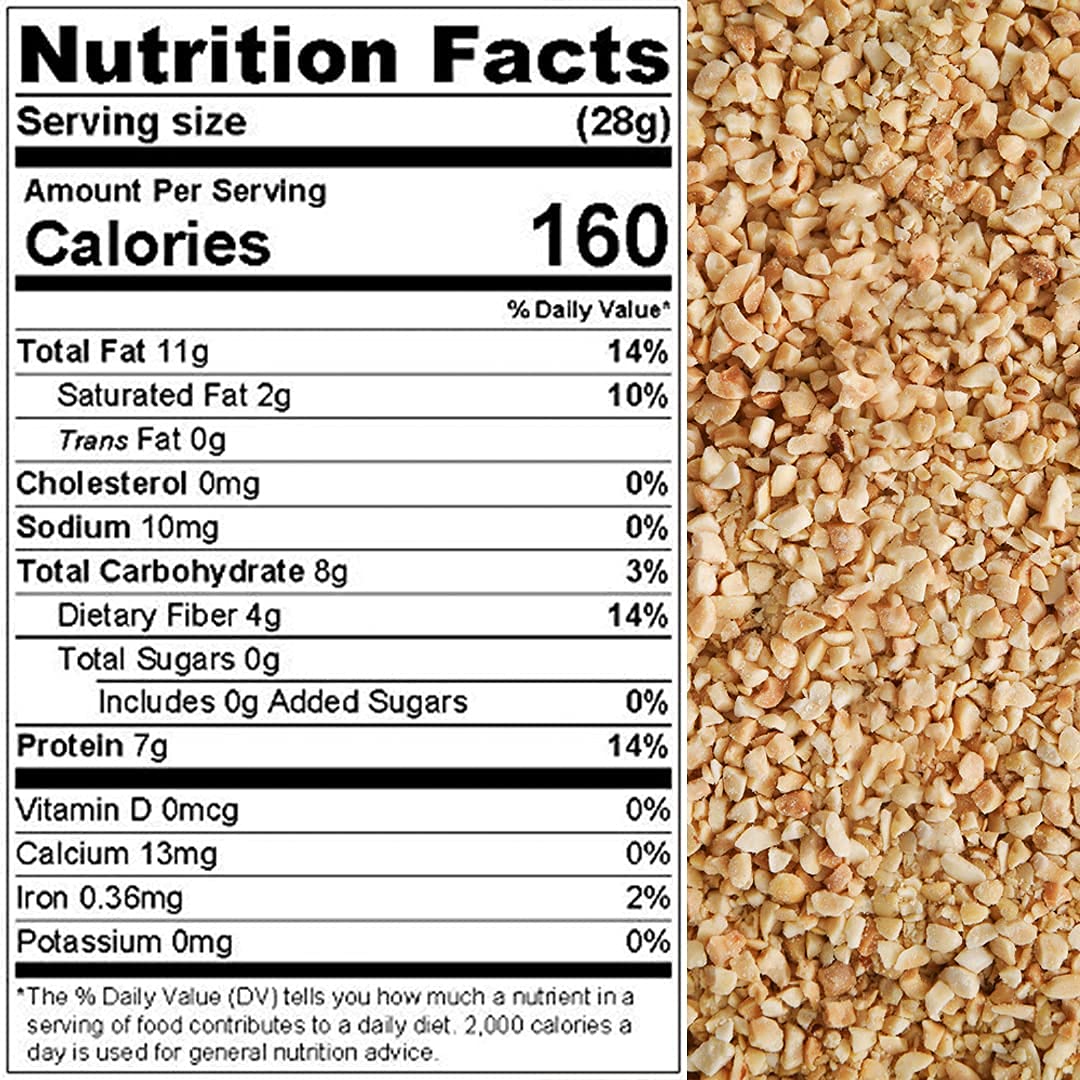 Peanuts, Chopped Dry Roasted no Salt, USA, Healthy Snack, Dietetic, Sugar-Free, Oil-Free, Protein, Divine Taste, Savory, packed in a 1 lb. (16 oz.)