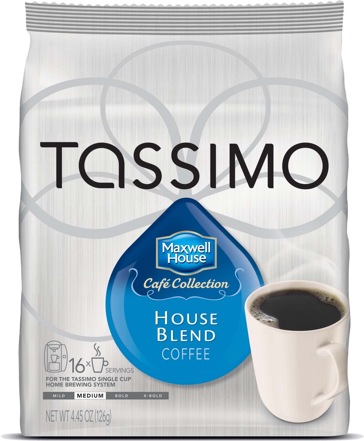 Tassimo Maxwell House Cafe Collection House Blend Coffee 16 T-Discs, 4-Pack (64 T-Discs)