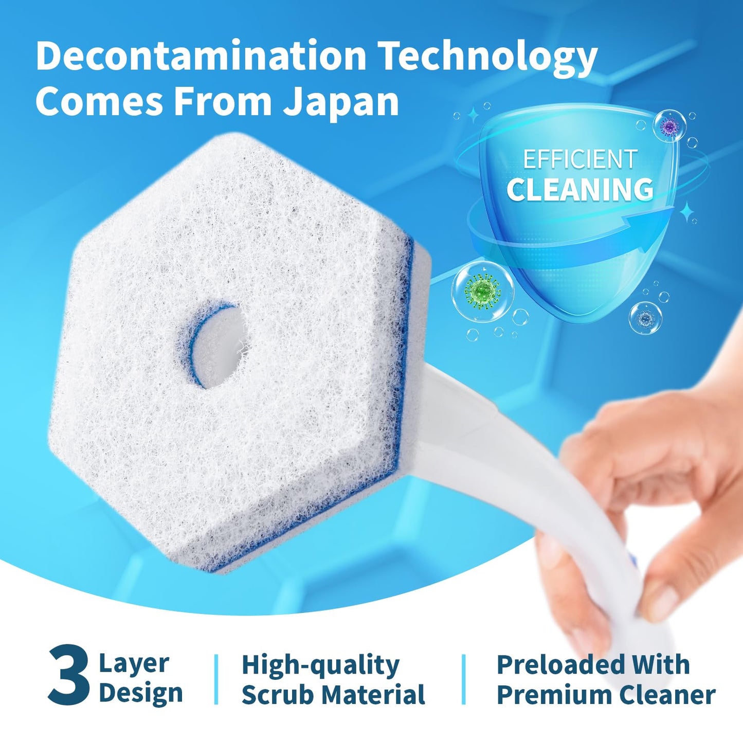 Compatible with Clorox Toilet Wand - Disposable Toilet Brush Head Refills (20 Count), Wand Not Included