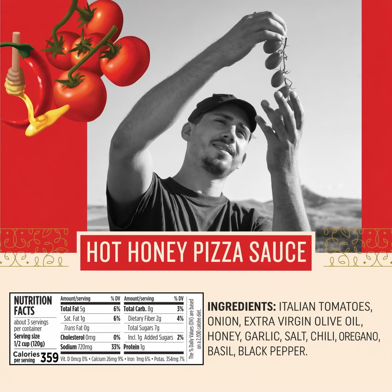 Botticelli Hot Honey Pizza Sauce | 2 Pack Each | 12.3 Oz Jars
