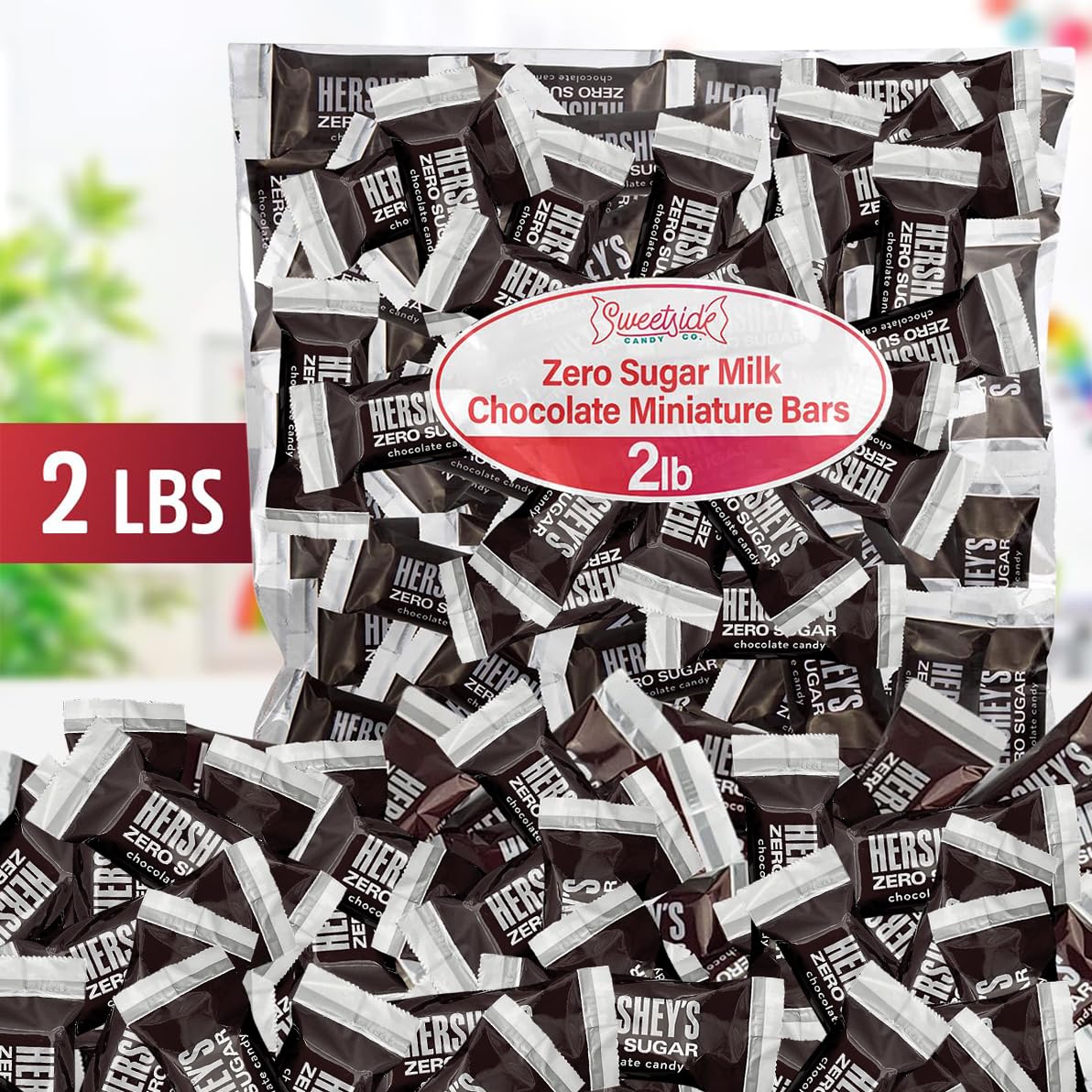 Zero Sugar Milk Chocolate Miniature Bars Candy Individually Wrapped Bulk for Melt in Your Mouth Indulgence - Free Mini Bites for On the Go, 2lb