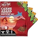 Field Trip Grass Fed Beef Jerky, Healthy Gluten Free Snacks, All Natural, High Protein, Low Carb Snack with No Nitrates, 2.2oz, 4 Pack, Carne Asada