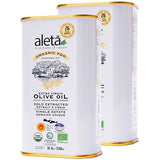 Aleta Farms Organic Olive Oil Extra Virgin, High Phenols, Single Estate PDO, Cold Press, Global Gold Awards, EVOO, Kosher. 16.9 Fl Oz (Pack of 2)