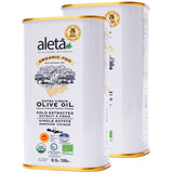 Aleta Farms Organic Olive Oil Extra Virgin, High Phenols, Single Estate PDO, Cold Press, Global Gold Awards, EVOO, Kosher. 16.9 Fl Oz (Pack of 2)
