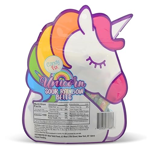 Candy Fix Unicorn Sour Rainbow Belts 7oz