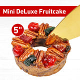 Collin Street Bakery Mini DeLuxe Fruitcake in Collectible Gift Tin - 5” Fruitcake Handcrafted Fresh with Pecans, Pineapple, Papaya, Ripe Cherries