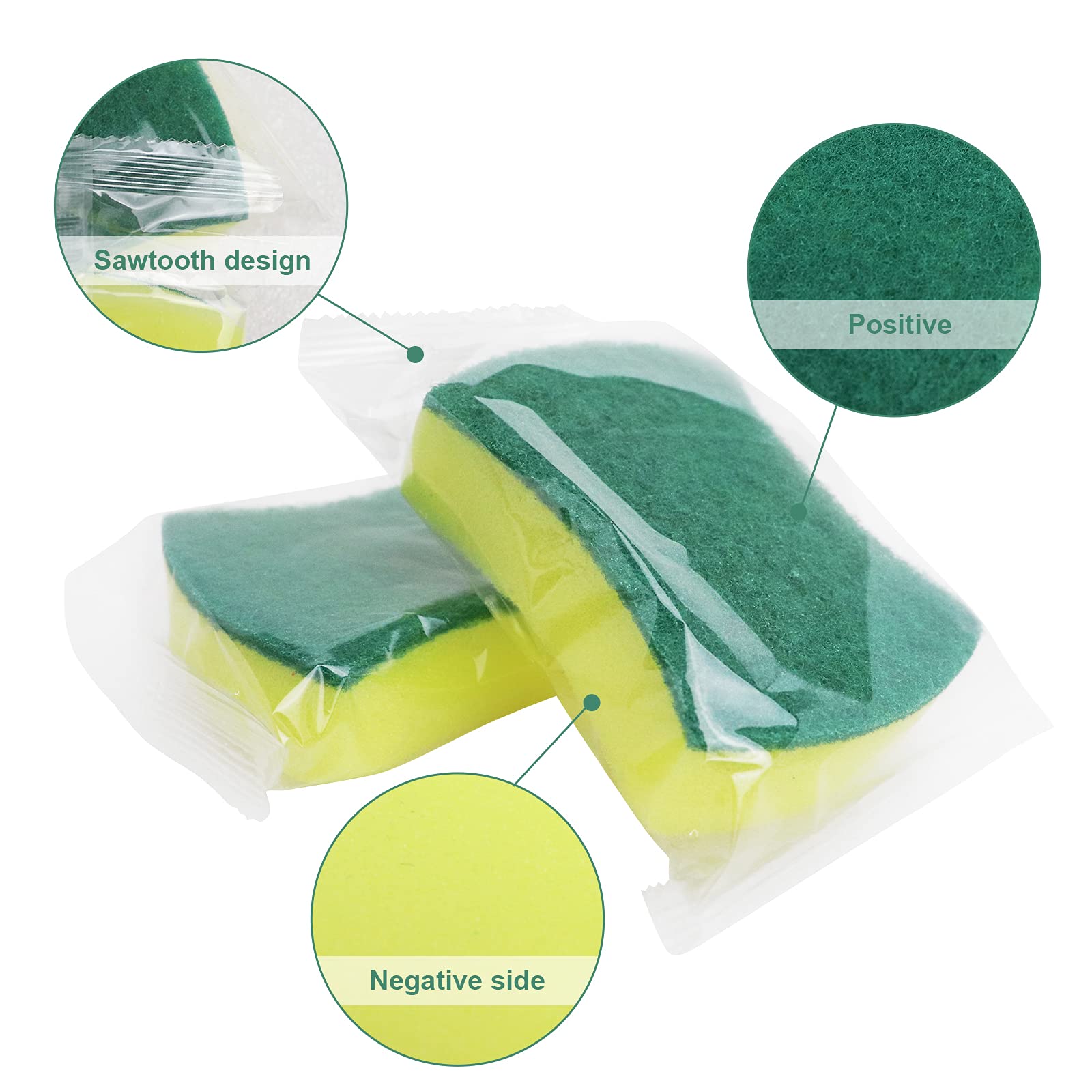 Sponge Individually Wrapped?24 PCS Dishwashing Sponge Scouring Pad Kitchen Dishcloth Suitable for Travel Apartments (Style 2)
