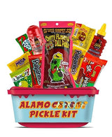 Alamo Chamoy Pickle Kit, Mexican Candy Mix make the Famous TikTok Trend, (13 Pieces) Includes Original Alamo Dill Pickle, Baby Lucas, Lucas Gusano
