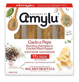 Amylu Foods Cacio e Pepe Chicken Sausage, Natural Ingredients, 17g of Protein, GAP Certified Chicken Raised with No Antibiotics, Fully Cooked
