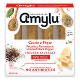 Amylu Foods Cacio e Pepe Chicken Sausage, Natural Ingredients, 17g of Protein, GAP Certified Chicken Raised with No Antibiotics, Fully Cooked