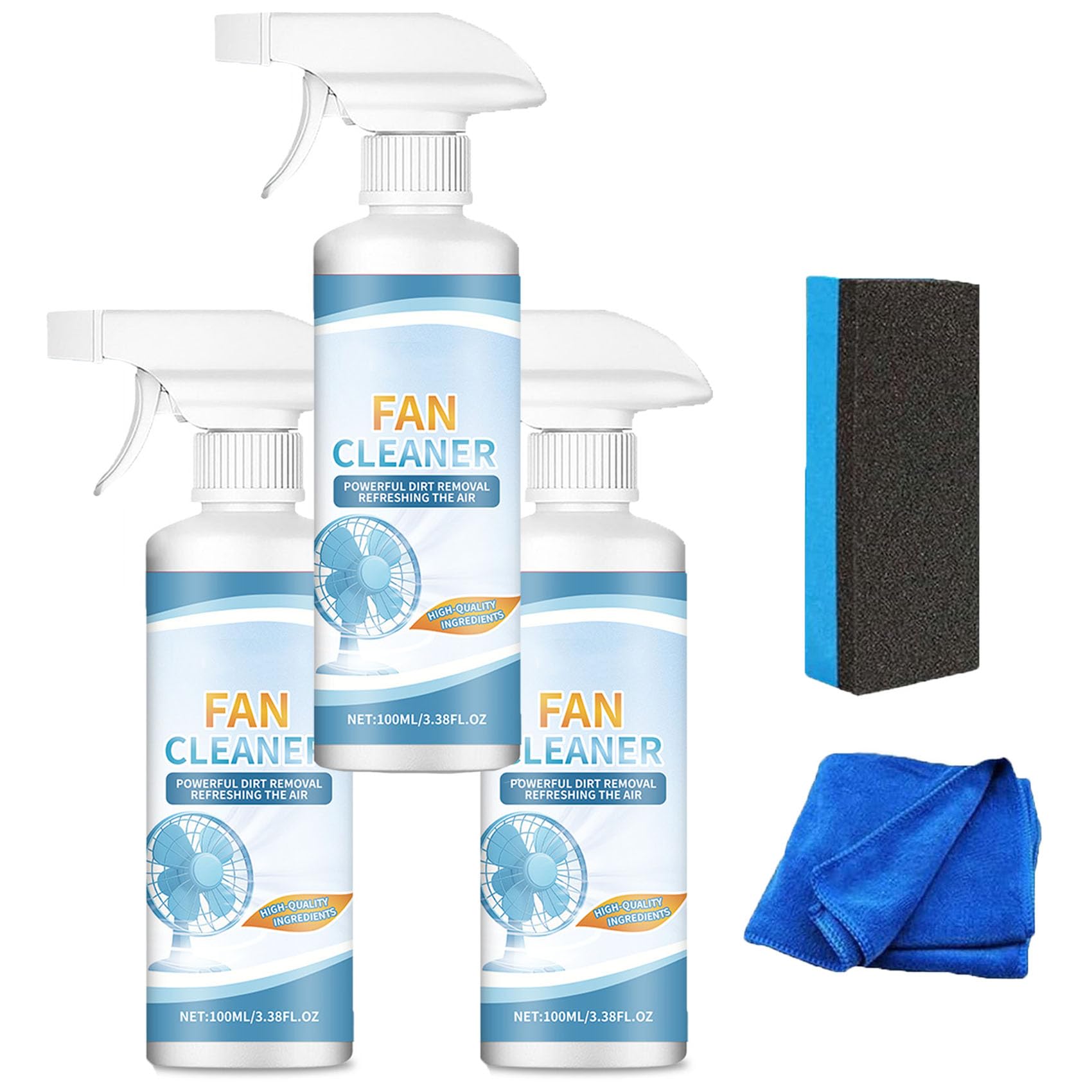 Lunkun Fan Cleaner Spray, Household Powerful Fan Cleaner, Effortless Fans Blade Cleaners No-Rinse, Degreasing & Dust Removal Formula, Quick Wipe Clean