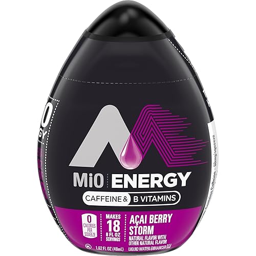 Mio Energy Liquid Water Enhancer Acai Berry Storm Caffeine & B Vitamins 1.62 FL OZ (Pack of 2)